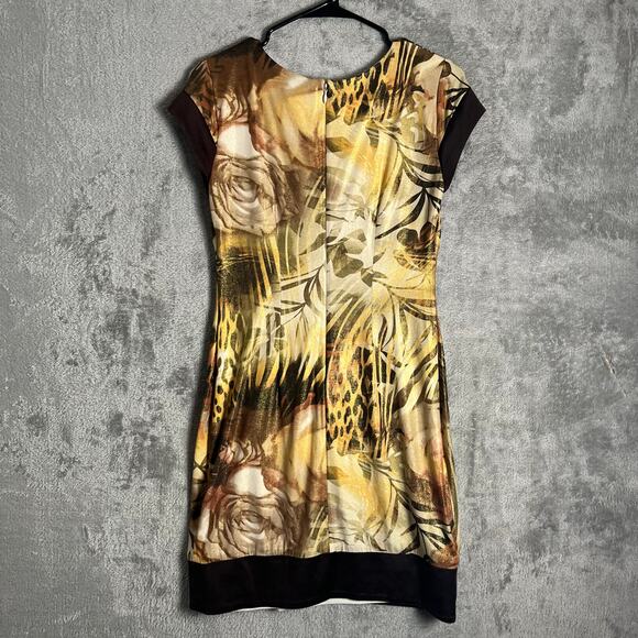 Vintage Cache Abstract Animal Print Dress Boho Glam Y2K Baddie 2000s Glam Size 4 - Picture 3 of 6